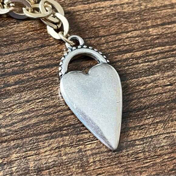 Chico’s Gold-Tone Heart with Charms Adjustable Necklace Chain with Matte Finish - Picture 6 of 6